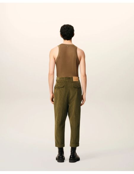 PANTALON CAROTTE OVERSIZE VELOURS BRONZE