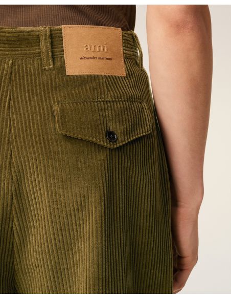 PANTALON CAROTTE OVERSIZE VELOURS BRONZE