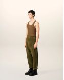 BRONZE VELVET OVERSIZED CARROT PANTS