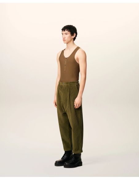 BRONZE VELVET OVERSIZED CARROT PANTS
