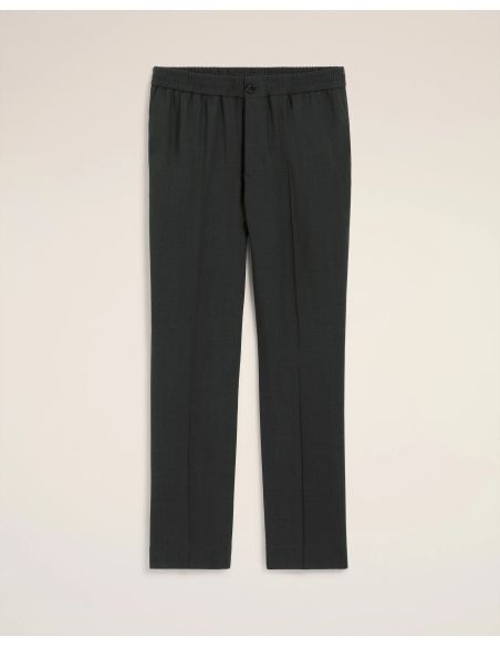 PANTALON ELASTIQUÉE SERGÉ DE LAINE ANTHRACITE