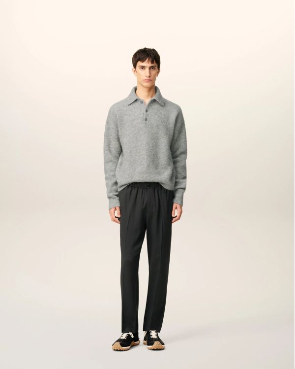 PANTALON ELASTIQUÉE SERGÉ DE LAINE ANTHRACITE