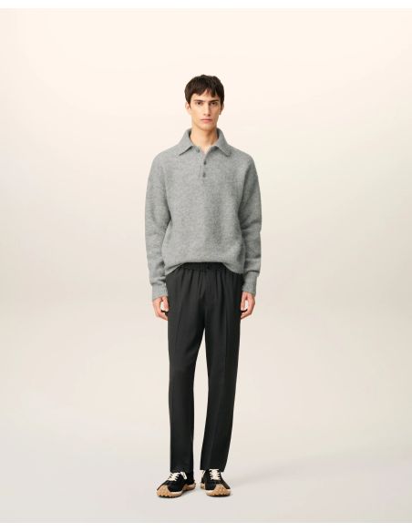 PANTALON ELASTIQUÉE SERGÉ DE LAINE ANTHRACITE