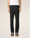 ANTHRACITE WOOL TWILL STRETCH PANTS