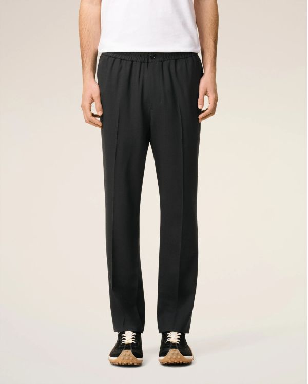 ANTHRACITE WOOL TWILL STRETCH PANTS 2