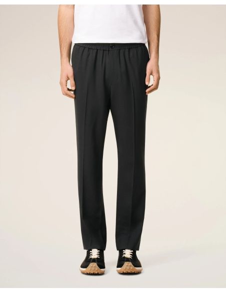 PANTALON ELASTIQUÉE SERGÉ DE LAINE ANTHRACITE