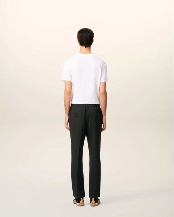 ANTHRACITE WOOL TWILL STRETCH PANTS