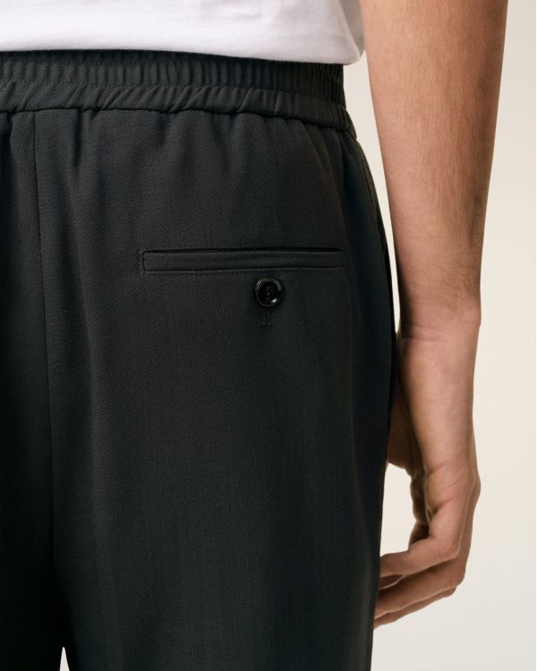 ANTHRACITE WOOL TWILL STRETCH PANTS