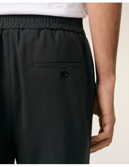 PANTALON ELASTIQUÉE SERGÉ DE LAINE ANTHRACITE