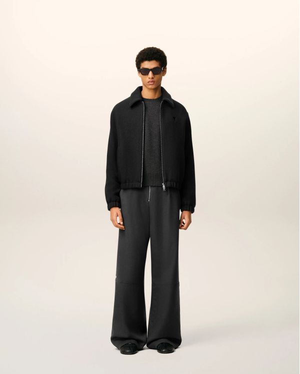 BLOUSON ZIPPÉ REMBOURRÉ AMI DE COEUR VELOURS ANTHRACITE 2