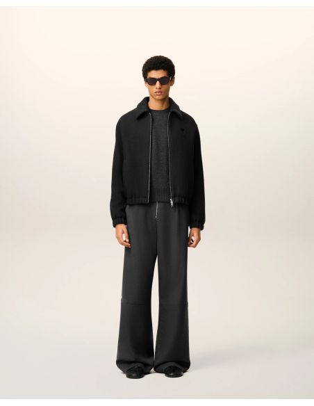 BLOUSON ZIPPÉ REMBOURRÉ AMI DE COEUR VELOURS ANTHRACITE