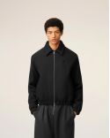 ANTHRACITE VELVET AMI DE COEUR PADDED ZIPPED JACKET