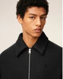 ANTHRACITE VELVET AMI DE COEUR PADDED ZIPPED JACKET