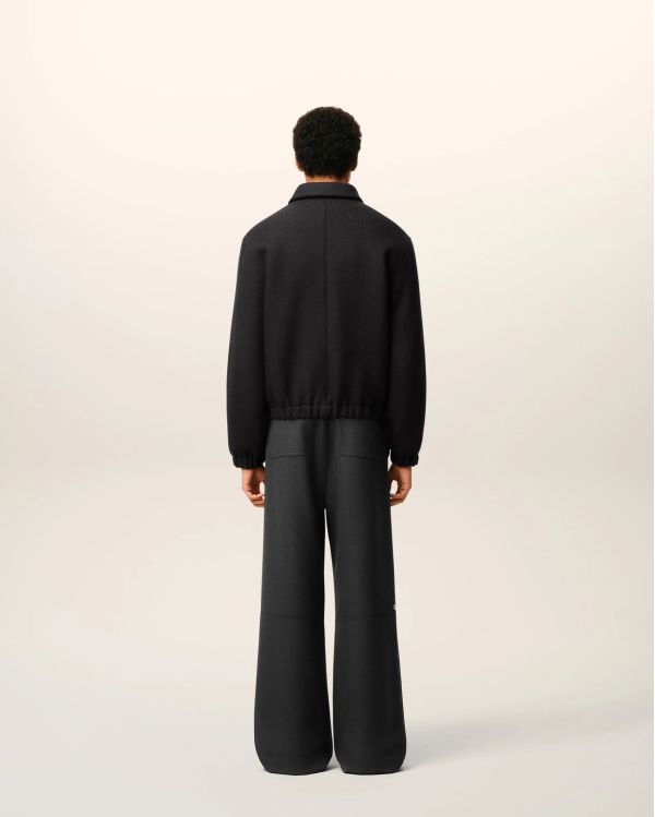 ANTHRACITE VELVET AMI DE COEUR PADDED ZIPPED JACKET