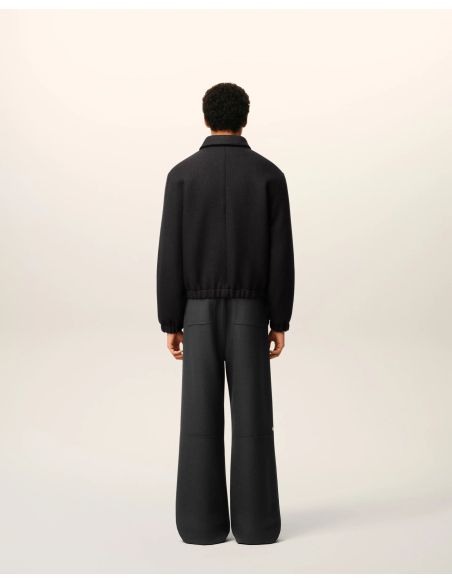 ANTHRACITE VELVET AMI DE COEUR PADDED ZIPPED JACKET