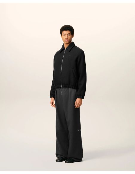 ANTHRACITE VELVET AMI DE COEUR PADDED ZIPPED JACKET