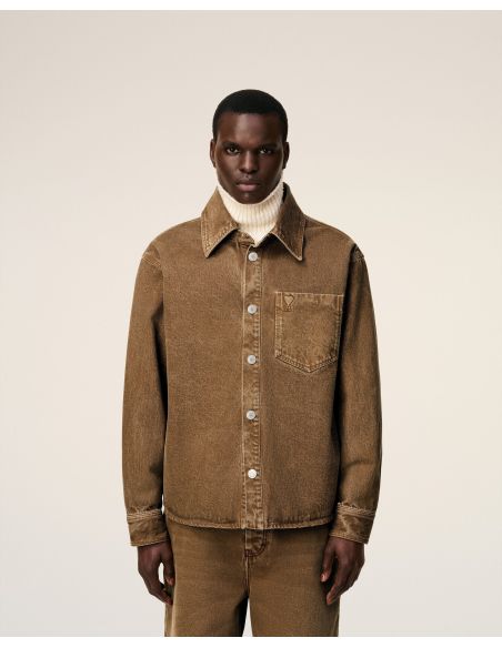 HAZELNUT BROWN TWILL COTTON AMI DE COEUR OVERSHIRT
