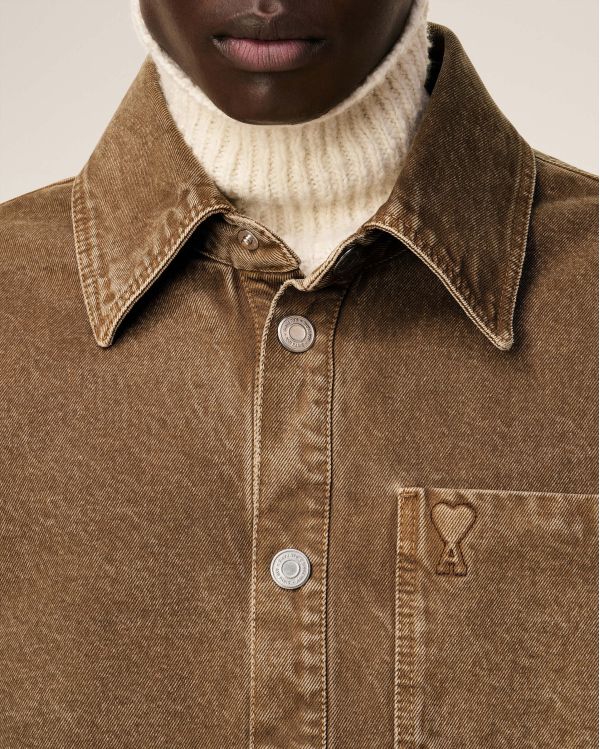 SURCHEMISE AMI DE COEUR TWILL DE COTON NOISETTE