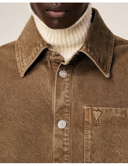 SURCHEMISE AMI DE COEUR TWILL DE COTON NOISETTE