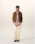 VESTE BOUTONNÉE AMI DE COEUR EN CUIR NOISETTE