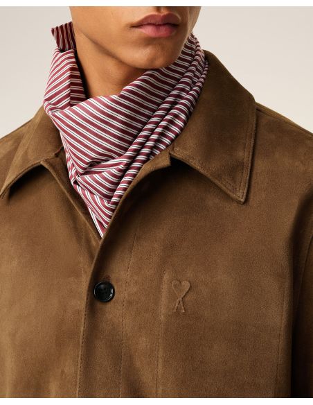 VESTE BOUTONNÉE AMI DE COEUR EN CUIR NOISETTE