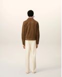 VESTE BOUTONNÉE AMI DE COEUR EN CUIR NOISETTE