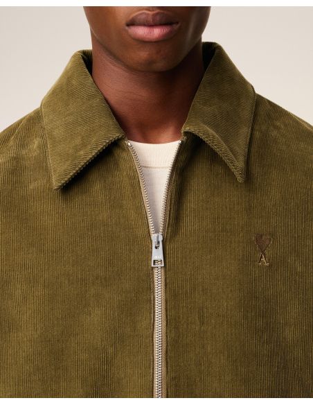 BRONZE VELVET AMI DE COEUR PADDED ZIPPED JACKET - Ami Paris | Chez Maman Rouen