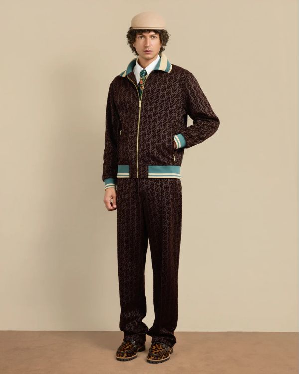 THE DARK BROWN MONOGRAMME TRACK JACKET