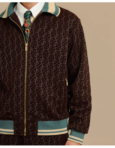 LA VESTE DE SURVÊTEMENT MONOGRAMME BRUN FONCÉ