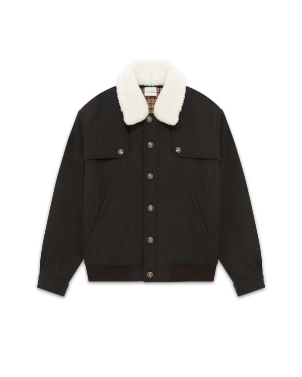 LE BLOUSON LAINE MARRON