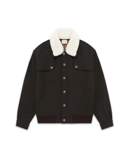 LE BLOUSON LAINE MARRON