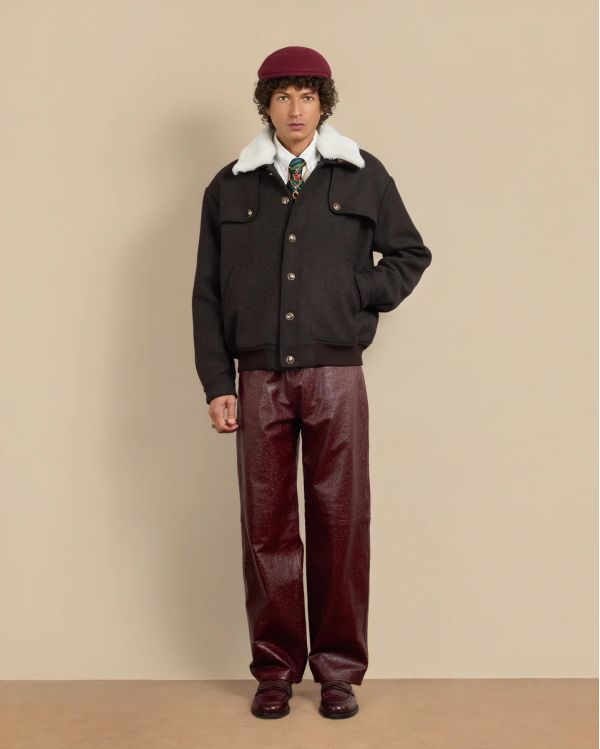 LE BLOUSON LAINE MARRON