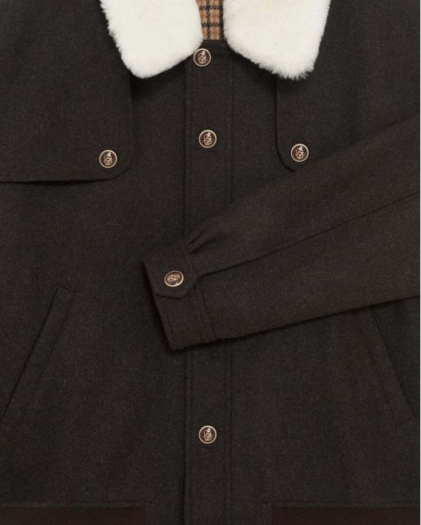 LE BLOUSON LAINE MARRON