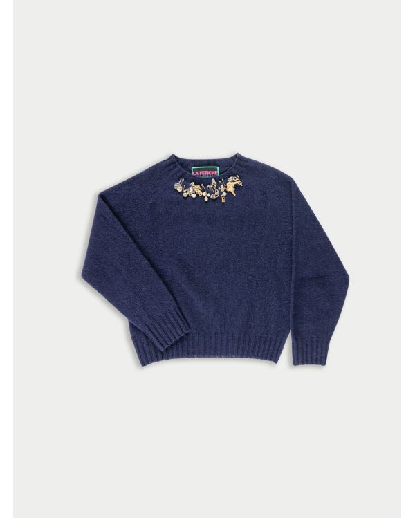 PULL COL ROND CLARK BLEU MARINE