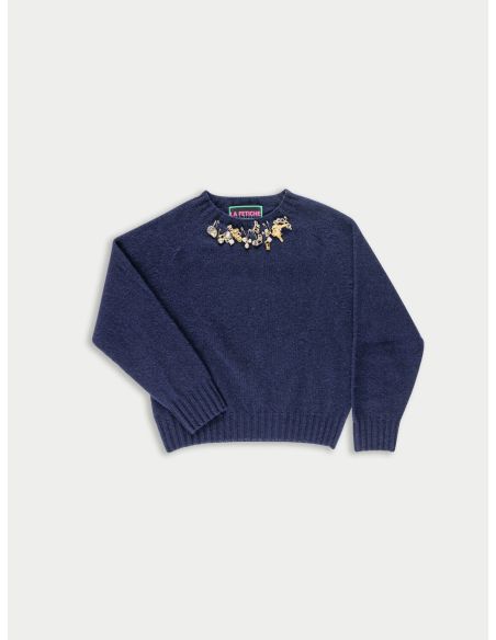 PULL COL ROND CLARK BLEU MARINE