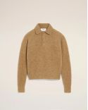 CAMEL ALPACA AMI LONG-SLEEVED POLO SHIRT