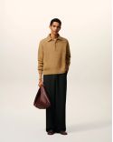 POLO MANCHES LONGUES AMI ALPAGA CAMEL