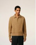 POLO MANCHES LONGUES AMI ALPAGA CAMEL