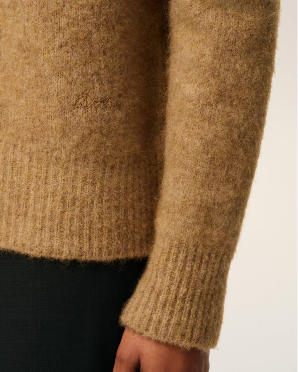 CAMEL ALPACA AMI LONG-SLEEVED POLO SHIRT