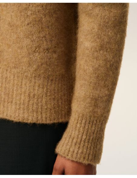 POLO MANCHES LONGUES AMI ALPAGA CAMEL