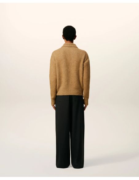 POLO MANCHES LONGUES AMI ALPAGA CAMEL