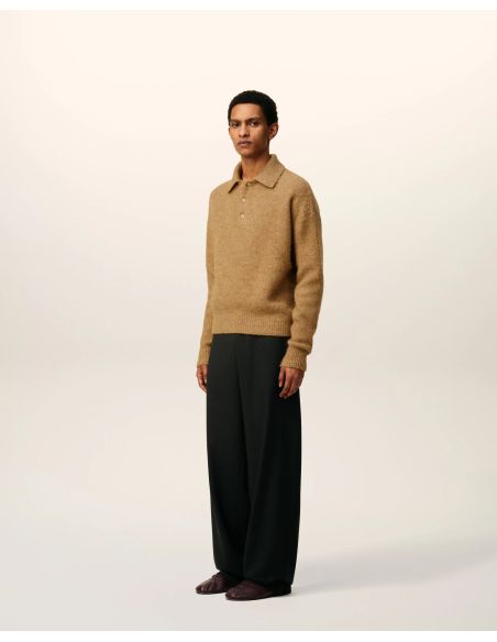 POLO MANCHES LONGUES AMI ALPAGA CAMEL
