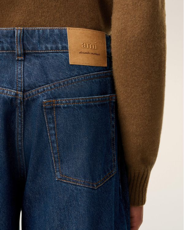 INDIGO COTTON WIDE JEANS