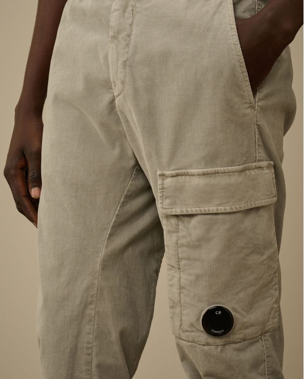 PANTALON CARGO EN VELOURS CÔTELÉ LONDON FOG GRIS
