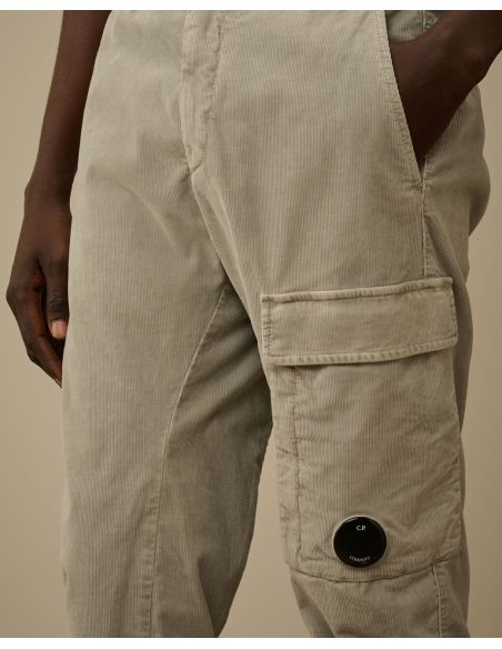 PANTALON CARGO EN VELOURS CÔTELÉ LONDON FOG GRIS