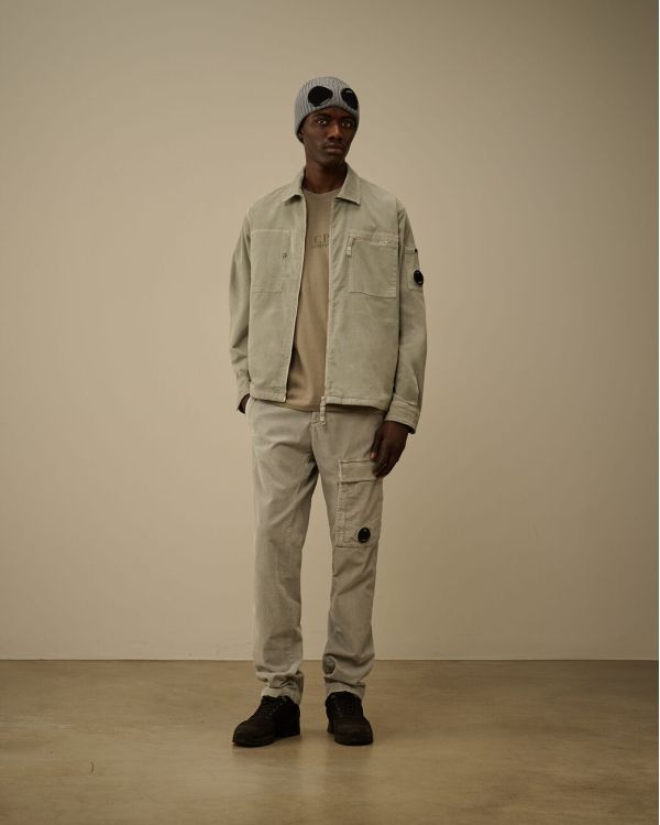 CORDUROY CARGO PANTS LONDON FOG GREY