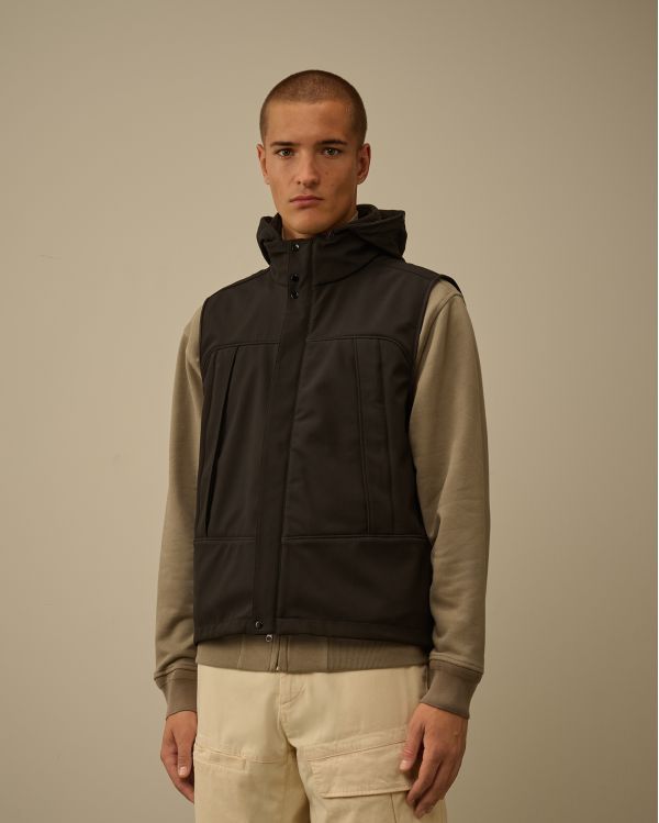 GOGGLE SLEEVELESS JACKET BLACK