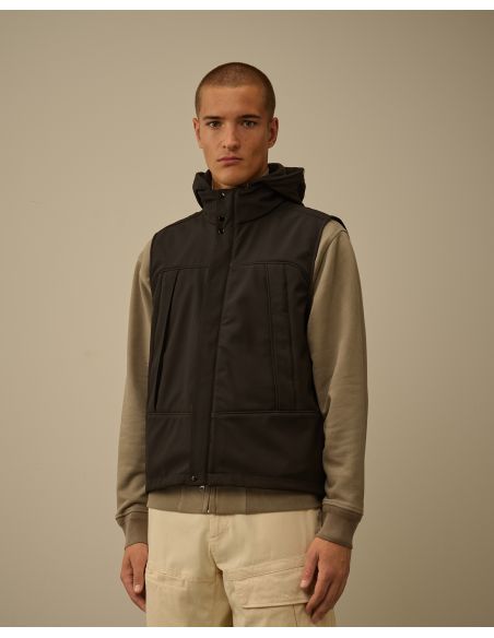 GOGGLE SLEEVELESS JACKET BLACK