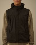 GOGGLE SLEEVELESS JACKET BLACK