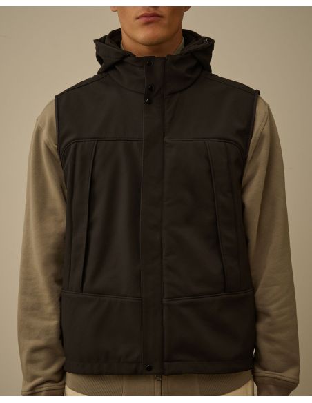 GOGGLE SLEEVELESS JACKET BLACK
